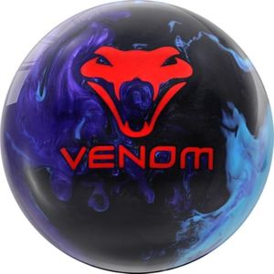 MOTIV Venom Hysteria Bowling Ball, Light-Medium Oil, Black | Purple | Sky Blue Pearl Available in 12-16 pounds (15, Pounds)
