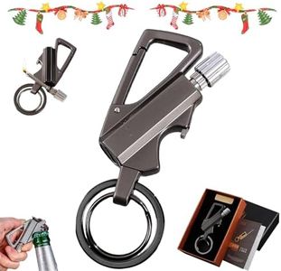 IJEUH Permanent Match Infinity Lighter, 3-in-1 Keychain Bottle Opener Igniter, Reusable Unlimited Lighter, Waterproof Matches, Outdoor Survival Permanent Igniter(Black)