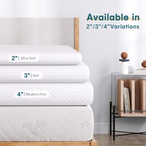 Vesgantti Double Memory Foam Mattress Topper, 4 Inch
