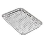 Aspire Baking Sheet with Rack Set, Stainless Steel Cookie Sheet & Cooling Rack, 10.5" X 8" X 1"