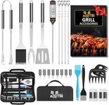 AISITIN Grill Accessories Grill Utensils Set, 25 PCS BBQ Tools Set Grill Set Stainless Steel Grilling Accessories Barbecue BBQ Accessories with Spatula Tongs Skewers for Barbecue Camping Kitchen