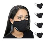 Step Ahead ® | 5 Pack Triple Layer Cotton Black Face Mask (ck o| f 5) Unisex Reusable Fashion Washable | Nano Mesh Water Repellent Layer- Protects from Dust, Pollution, Droplets