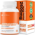 New Ashwagandha Powder with Black Pepper Extract - Highest Potency 2600mg per serving (2 capsules), 120 Vegan Capsules, Improved Memory, Increased Energy and Decreased Stress Supplement. Powerful Ancient Ayurveda Adaptogen