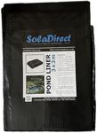 SolaDirect Pond Liner - 3 x 3 m / 9.5 x 9.5 ft - Perfect for Garden Ponds, Water Features, Koi & Fish Pools, Wildlife - Heavy Duty HDPE Material - UV and Tear Resistant, Flexible