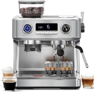COWSAR (2026 Upgrade) 20 Bar Espresso Machine with Grinder,Expresso Coffee Machines with Milk Frother,Commercial Stainless Steel Expresso Machines for Home,Perfect Cappuccino & Latte-Dual Boiler