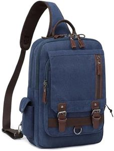 mygreen Canvas backpack Messenger Bag Sling Bag Cross Body Bag Shoulder Bag For Men Women Dark Blue, XL