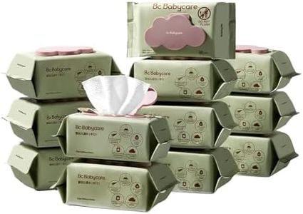 Bc Babycare Plastic-Free Baby Wipes, Water Based, Hypoallergenic and Unscented, 12 Flip-Top Packs (960 Count - 80pk of 12)