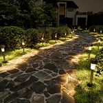 Solpex 16 Pack Solar Lights Outdoor Pathway,Solar Walkway Lights Outdoor,Garden Led Lights for Landscape/Patio/Lawn/Yard/Driveway-Cold White (Stainless Steel)