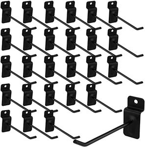 MUKLEI 100 PCS 4 Inch Slatwall Hooks, Slat Wall Gridwall Panel Slat Wall Hooks Slot Board Hangers Pegs Hanging Accessories for Garage Shop Room Organization and Commercial Exhibition