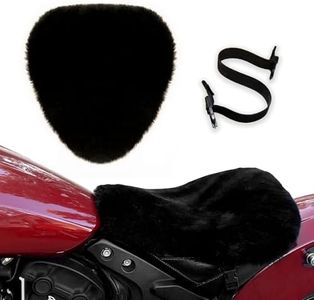 Alaska Leather Sheepskin Motorcycle Seat Cushion Universal Pad 18x18 Black Large