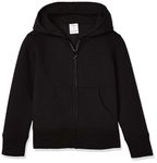 Amazon Essentials Girls' Fleece Zip-Up Hoodie Sweatshirts, Black, XX-Large