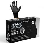 ZOONGLA Black Nitrile Gloves - Disposable Gloves, Cleaning Gloves, Mechanic Gloves, Kitchen Gloves, Latex-Free Gloves Disposable, Tattoo Gloves, Gants Nitrile, Gants Jetables (Medium BLACK)