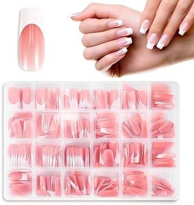 JSRQT 360 Pezzi Unghie Finte Francese Nude Naturali Falsi Unghie Copertura Completa Unghie Finte Acrilico Unghie Finte Adesive Tip Unghie per Unghie Donna Ragazze Press on Nails Manicure Fai da Te