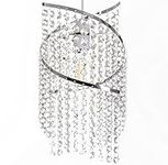 Klass Home K9 Crystal Spiral Droplet Light Shade | Pendant, Lamp Shade | Ceiling Light Shade Chandeliers | Chrome Finish Light for Living Room | Bedroom | Kitchen