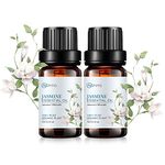 2-PACK Jasmine Essential Oil - 100% Pure Organic Natural Plant (Jasmium Officinale) Jasmine Oil for Diffuser, Aromatherapy, Spa, Massage, Yoga, Perfume, Body - 2x10ML