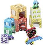 Nesting & Sorting Garages & Cars: Activity Kit Bundle with 1 Me l i ssa & Doug Rainbow Scratch Art Mini-Pad (02435 - R)