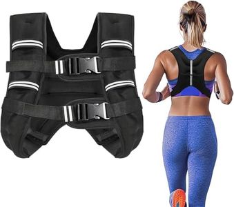 5KG/8KG Weighted Vest with Two Adjustment Straps for Men Women, Weight Vest with Reflective Stripes for Workout, Strength Training, Running, Fitness, Muscle Building, Weight Loss (BLACK, 5KG)