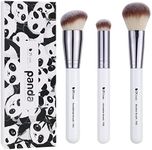 DUcare Makeup Brushes 3Pcs Foundation Contour Brush& Concealer Brush& Blusher Brush Face Kabuki Blush Bronzer Travel Buffing Stippling Contour Liquid Blending Makeup brush set White