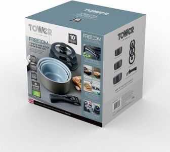 Tower Freedom 7-Piece Cookware Set – Non-Stick, Stackable Design