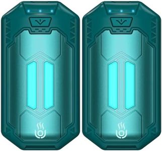 OUTJUT Calentador de Manos 2 Packs, 6000mAh Calentador de Manos Reutilizable, USB Calentador de Manos 3 Modos de Calor Rápido 2S, Regalo Ideal para Deportes al Aire Libre, Invierno Camping(Verde cian)