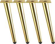 SHIVIO Sofa Bed Table Furniture Nalki Leg in Gold Finish Heavy Model Design Hardware Iron Coat Electroplated Furniture Leg (Pack of 4, 12 Inch)