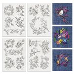 BENECREAT 18pcs Water Soluble Embroidery, 30x21cm Birds and Flowers Pattern Transfers Water Soluble Stabilizer for Embroidery Stick and Stitch Embroidery Designs