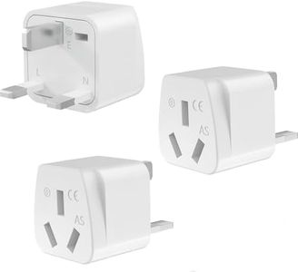 3PCS UK Travel Adapter, AU to UK Travel Plug, Australia to UK Travel Plug Converter, Travel Power Plug for Ireland England Scotland Kenya London British Irish Hong Kong - White