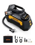 AstroAI H2 Pro Cordless Tire Inflator Portable Air Compressor Fully Upgraded Tire Inflator with DC 12V & Battery Dual Power Supplies Fast Inflation Air Pump for Car Tires Motorcycles Yellow