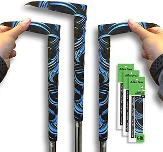 ALIEN PROS Golf Grip Wrapping Tapes (3-Pack) - Innovative Golf Club Grip Solution - Enjoy a Fresh New Grip Feel in Less Than 1 Minute (3-Pack, Blue Waves)