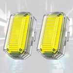 2Pcs Upgraded Wireless Strobe Lights with Remote Control Use 12 Hours, HXSKJMX M6 Car Led Lights 1000mAh Emergency Light for Vehicles 7 Colors USB Rechargeable for Motorcycle Bike Drone Car Decorative