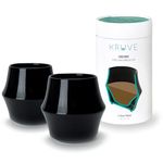 KRUVE Cascade Porcelain Espresso Cup, Double Walled, 2.5oz, Sensory, Set of Two (Black)