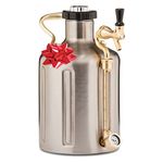 GrowlerWerks uKeg 128 oz Pressurized Growler for Craft Beer Stainless Steel