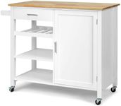 GiantexUK Kitchen Island Cart on Wh