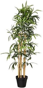Amazon Basics - Planta de Bambú artificial con macetero de plástico, 100 cm, Verde