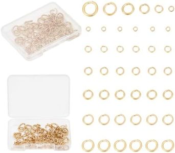 UNICRAFTALE Environ 120 pièces 6 tailles 3.5/5/6/7/8/9mm Anneaux de Saut Ouverts en Acier Inoxydable Joints Toriques Anneaux de Connecteur Ouverts Anneaux de Bijoux en Or pour la Fabrication de Bijoux