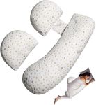 Uandhome Pregnancy Pillows for Sleeping, Maternity Pillow for Pregnant Women, Soft Pregnancy Body Pillow with Detachable and Adjustable Pillow Cover - Support for Belly,Back, Legs,Hips (White)