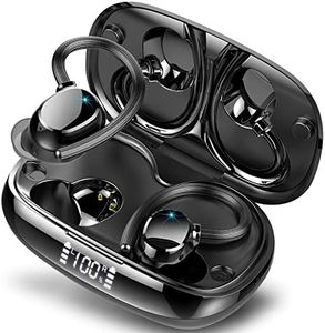 Wireless Earbuds, HiFi Stereo Sport Bluetooth 5.3 Headphones with Earhooks, 48H Deep Bass in-Ear Headphones with LED Display, Noise Cancelling, IP7 Waterproof Earphones Built-in Microphone for Running