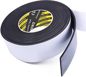 COUMENO EVA Single-Sided Adhesive Black Foam Tape,Single-Sided Sealing Strip Foam Pad Sponge Tape Window Weatherproof,Self-Adhesive Insulation Sealing Tape 2"X16.4FT (Black)