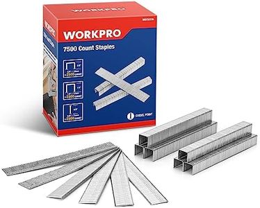 WORKPRO Heavy Duty T50 Staples and Brad Nails Combo Kit, 1/2" (12mm), 3/8" (10mm), 9/16" (15mm), Total 7500 Counts
