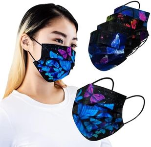 Everydayspecial Disposable Safety Mask 3 Layer Protection Face Mask for Adults 50 pcs (Butterfly Black)