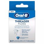 Glide Threader Floss, 30-Count Boxes of Single-Use Packets (Pack of 4)