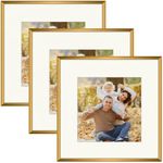 Mat Board Center, 12X12 Aluminum Picture Frames Set of 3 - Wall Display - for Art, Prints, Photos, Prints and More (Bronze, 12X12)