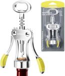 Stainless Steel Wing Corkscrew Wine Opener, Waiters Corkscrew Cork and Beer Cap Bottles Opener Remover, Used in Kitchen Restaurant Chateau and Bars