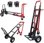 4-in-1 Heavy Duty Convertible Hand Truck Dolly Cart with 4 Wheels, Industrial Grade,1000 Lbs Capacity, 2 Straps for Moving Furniture/Appliance/Carton/Warehouse/Office /10 Minutes' Install as Video