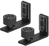 CCJH Sliding Barn Door Bottom Adjustable Floor Guide Wall Mount Stay Roller Guides Black 2 Pack