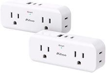 [2-Pack] Outlet Extender Multi Plug Outlet - 4AC Outlet Splitter with 3 USB Ports (2 USB C), USB Wall Charger, Power Strip No Surge Protector Cruise Essentials for Ship and Travel