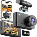 WOLFBOX D07 Pro Dash Cam Front and Rear, 4K Car Camera with GPS WiFi, With 32GB Card, 2160P UHD Dual Dash Camera for Cars, Dashcam with 2.45" LCD, Ultra Night Vision, Parking Monitors, Loop Recording