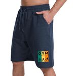 KART BLACK Plus Sizes Men's Cotton Knee Length Shorts Casual and Night Wear Mens Shorts (3XL, NavyGymLife)