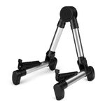 Flexzion Guitar Stand Folding Adjustable A-Frame Floor Portable Instrument Stand Rack Holder for Acoustic Electric Classical Guitar and Bass, Violin, Ukulele, Banjo, Mandolin Portable Lightweight