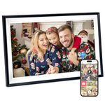 Hesmor Digital Photo Frame WiFi 15.6 inch - 1920x1080 FHD IPS Screen Touchscreen, Built-in 32GB Storgae, Auto Rotate, Electronic Photo Frame with Frameo App to Share Photos & Videos Anywhere